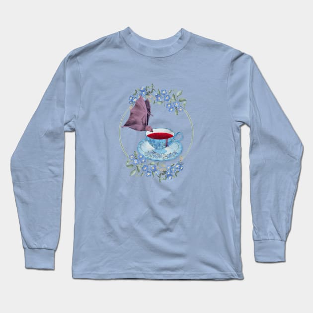 Tea Bat Long Sleeve T-Shirt by NOLA Bookish Vamp